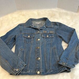 🎉hostpick😁Baby phat denim, md blue logo stitch above front pocket & on back M